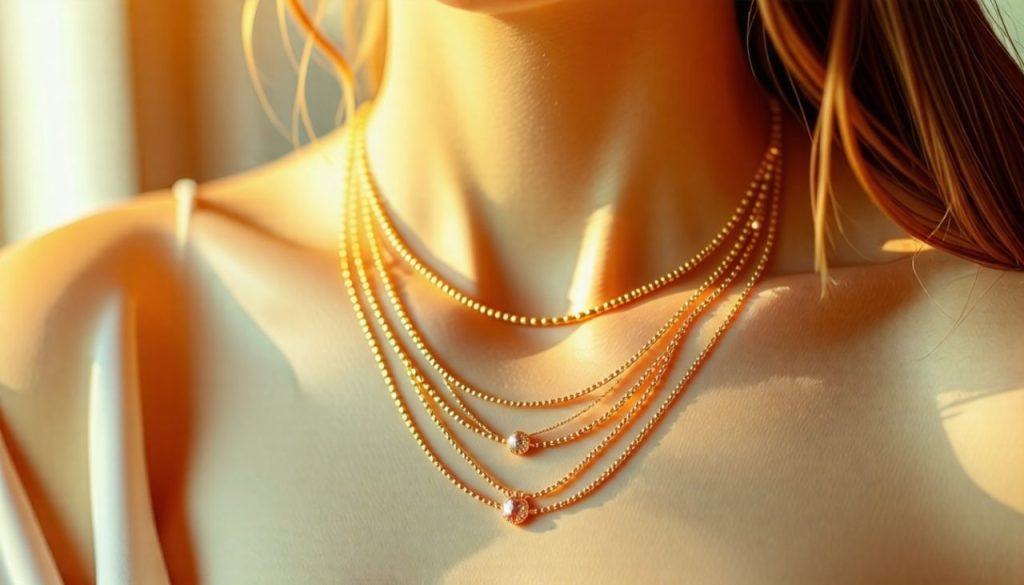 une-femme-portant-des-colliers-superposes-exhibant-des-bijoux-elegants-dans-un-cadre-naturel-avec-une-lumiere-douce-accentuant-les-details-des-bijoux