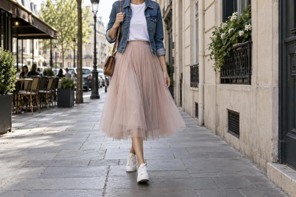 Comment porter une jupe en tulle au quotidien